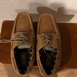 REEL LEGENDS Brown Leather Boat Shoes